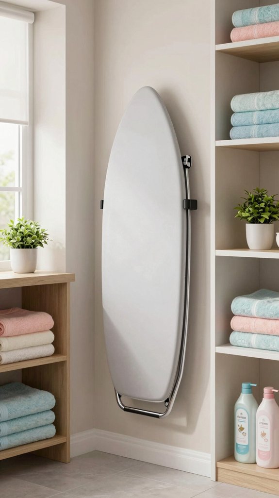space saving ironing board installation