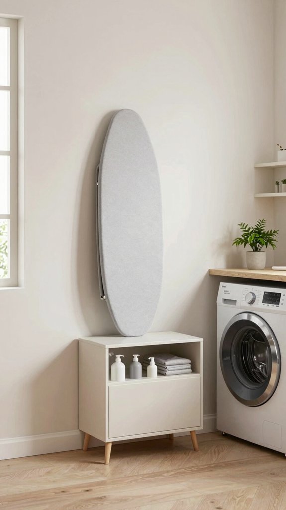 space saving wall mounted ironing board