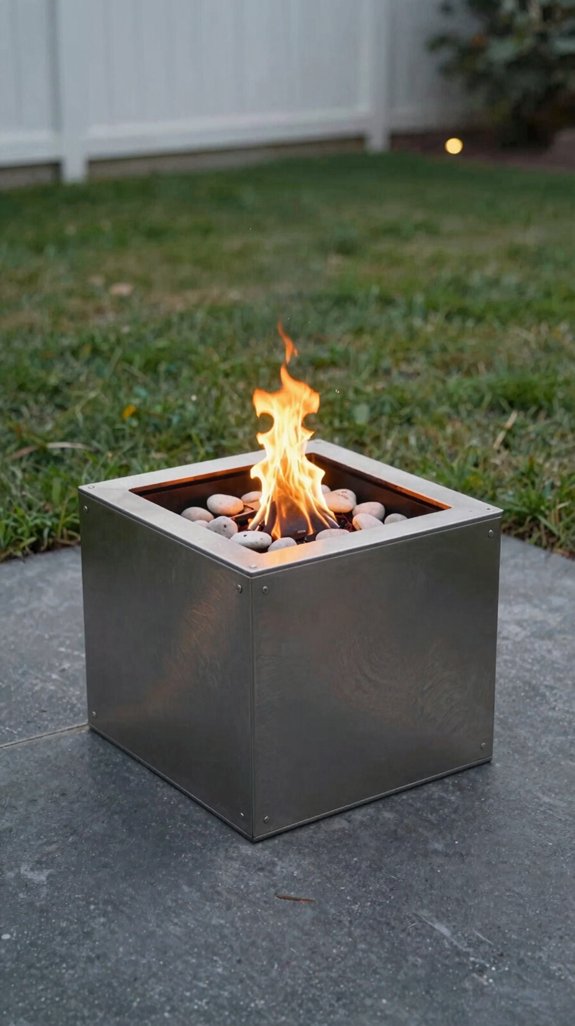 21 DIY Backyard Firepit Ideas for Cozy Outdoor Nights 10 square steel fire pit compact square steel fire pit