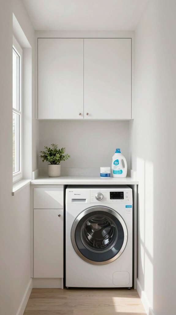 17 Narrow Laundry Room Ideas That Feel Spacious 9 stackable appliances optimize space