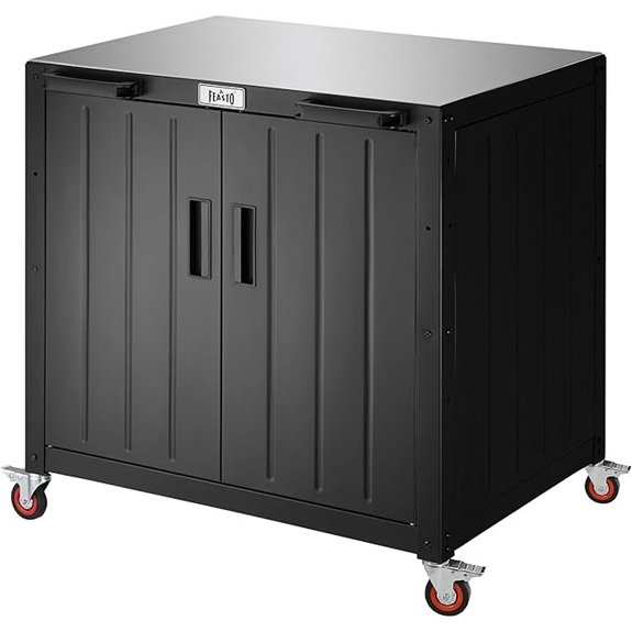 stainless steel grill cart with storage