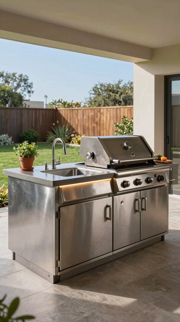 stainless steel grill island