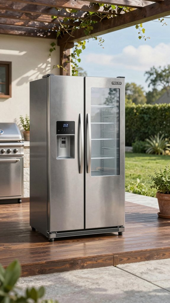 stainless steel outdoor fridge
