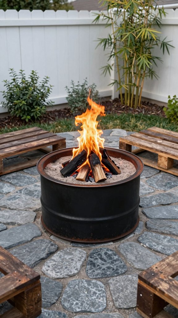 27 Backyard Ideas on a Budget That Look Surprisingly Expensive 11 steel drum fire pit steel drum fire pit
