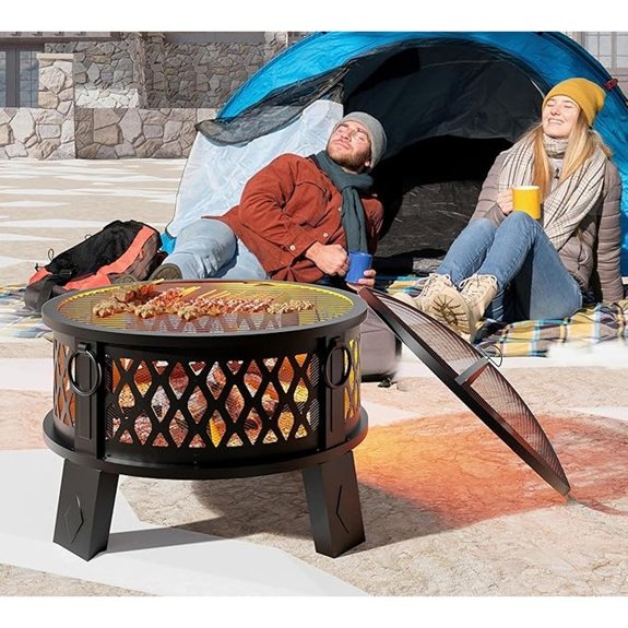 steel fire pit with grill