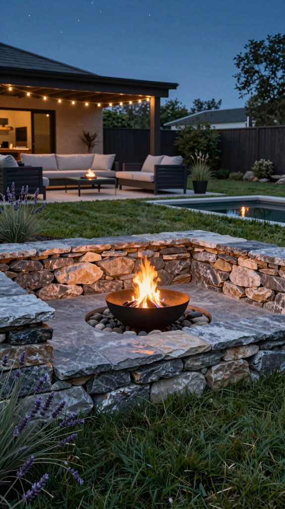 21 Dream Backyard Ideas for the Ultimate Outdoor Escape 16 stone fire wall privacy