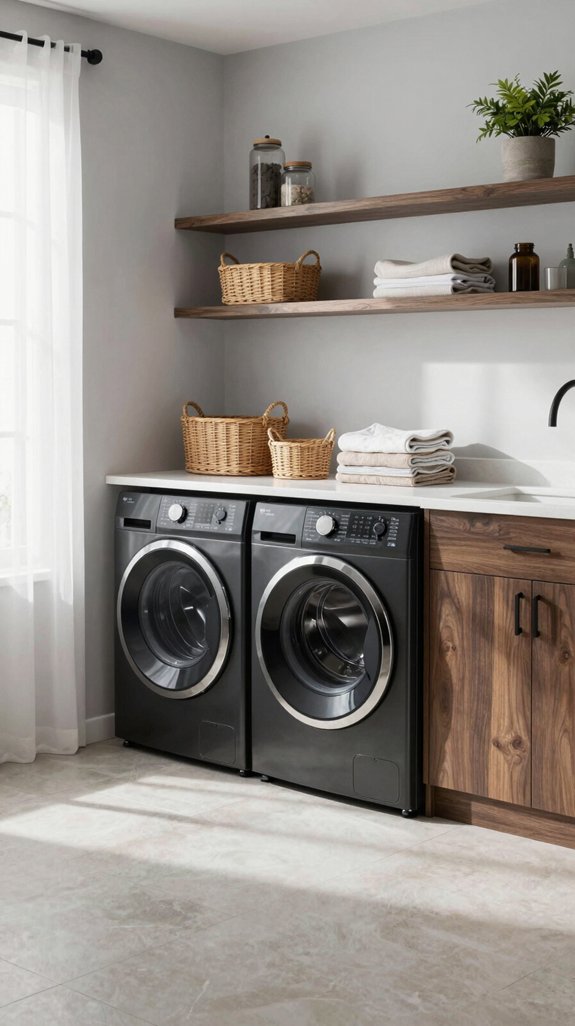 stylish black laundry appliances