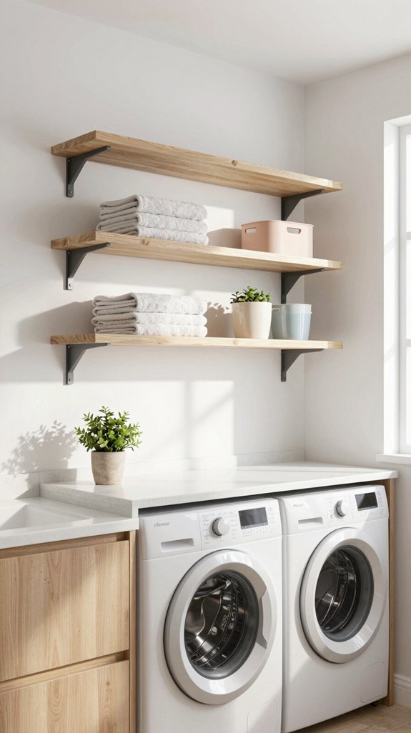 19 Laundry Room Shelf Ideas for Extra Storage 4 stylish floating laundry storage