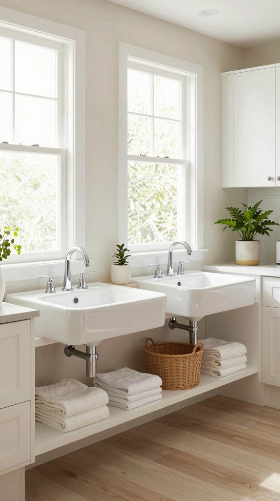 stylish functional floating sinks