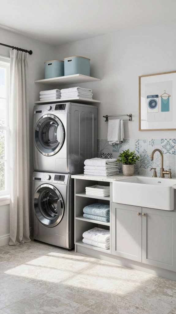 stylish functional laundry design