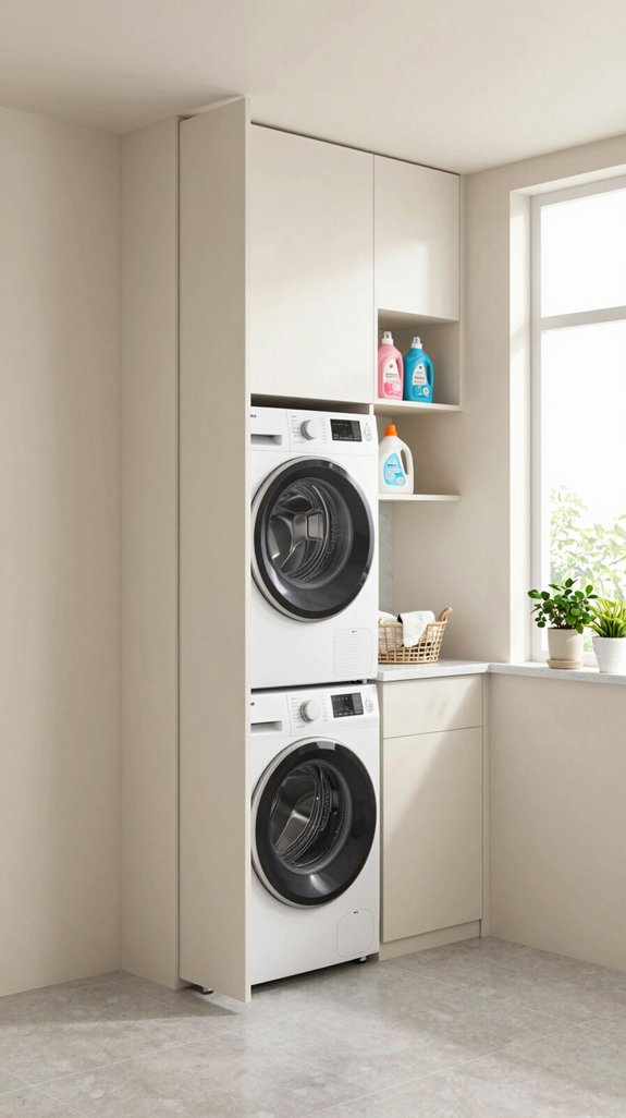 stylish hidden laundry space
