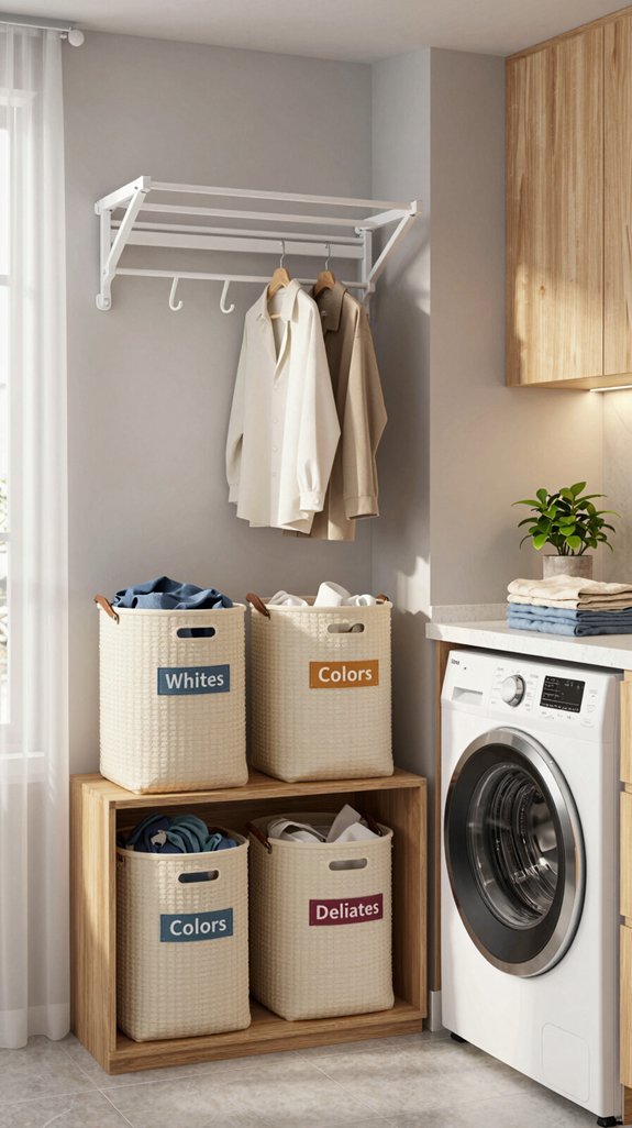 stylish laundry sorting system