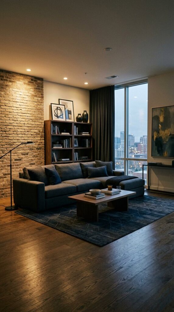 stylish masculine living room design