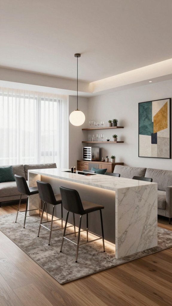 stylish mini bar island