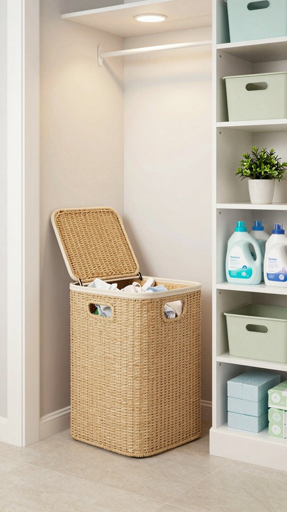 16 Laundry Room Closet Ideas for Hidden Storage 7 stylish multi functional laundry hamper
