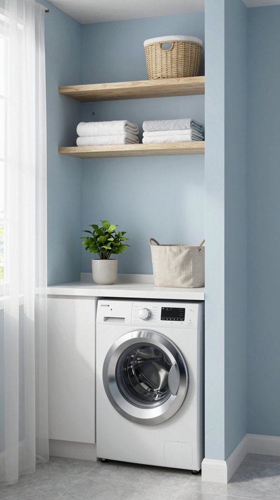stylish organized laundry corner