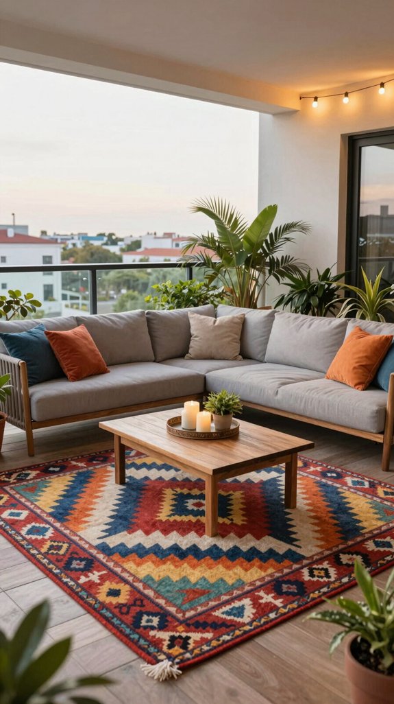 stylish outdoor rug spaces