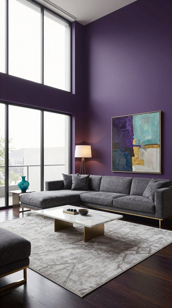 subtle accent in deep purple