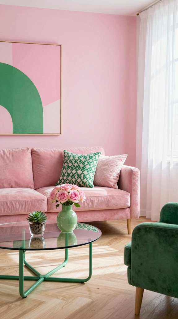 subtle green accents