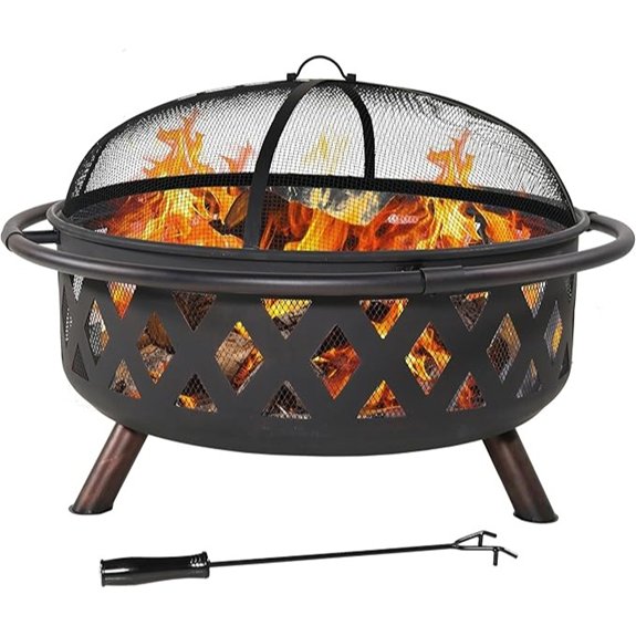 sunnydaze 36 fire pit with screen