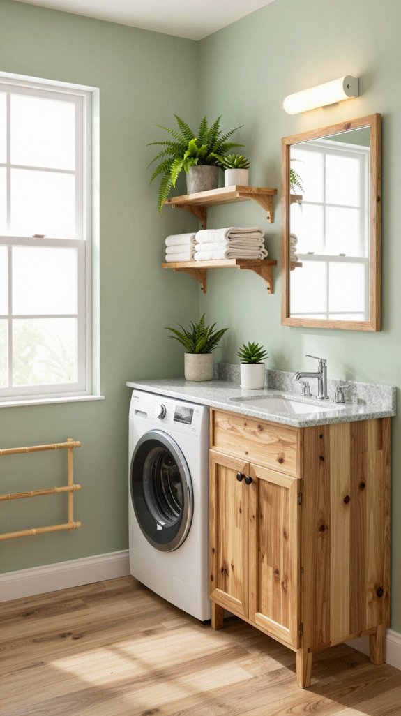 sustainable bathroom and laundry