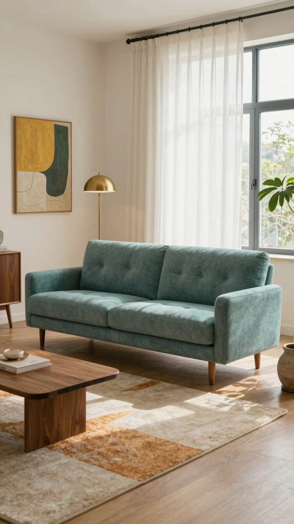 18 Mid-Century Modern Living Room Design Ideas 4 sustainable mid century modern sofa