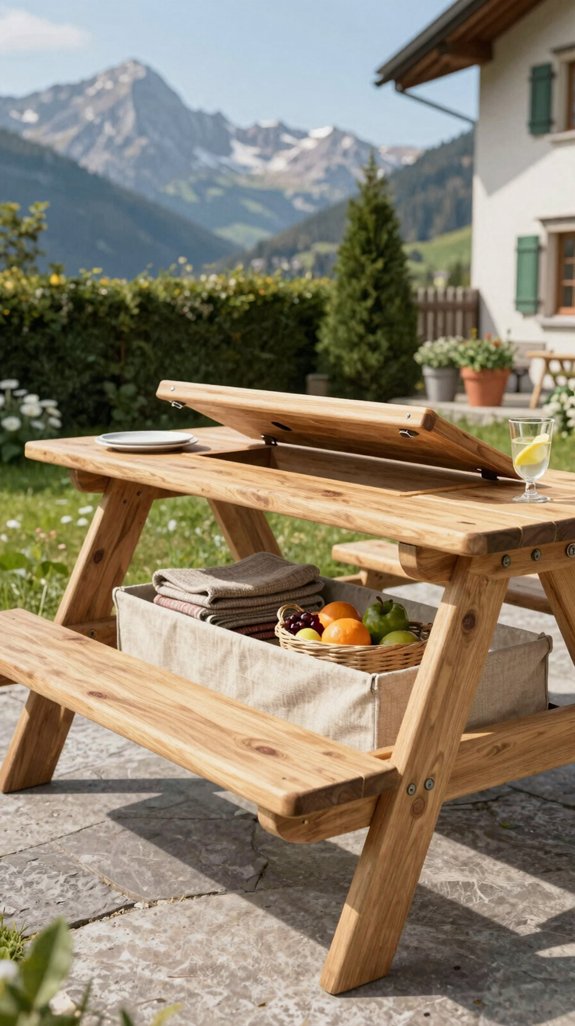 21 European Backyard Ideas for a Charming Outdoor Space 21 swiss alpine storage picnic