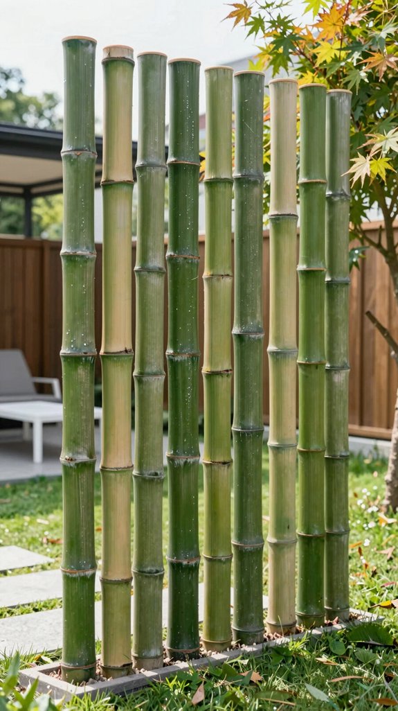 tall bamboo privacy fence