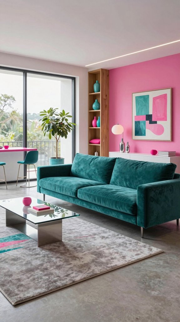 teal hot pink harmony