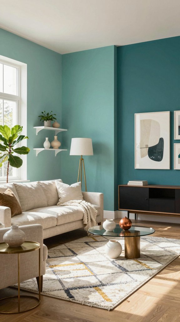 teal hue scales rooms