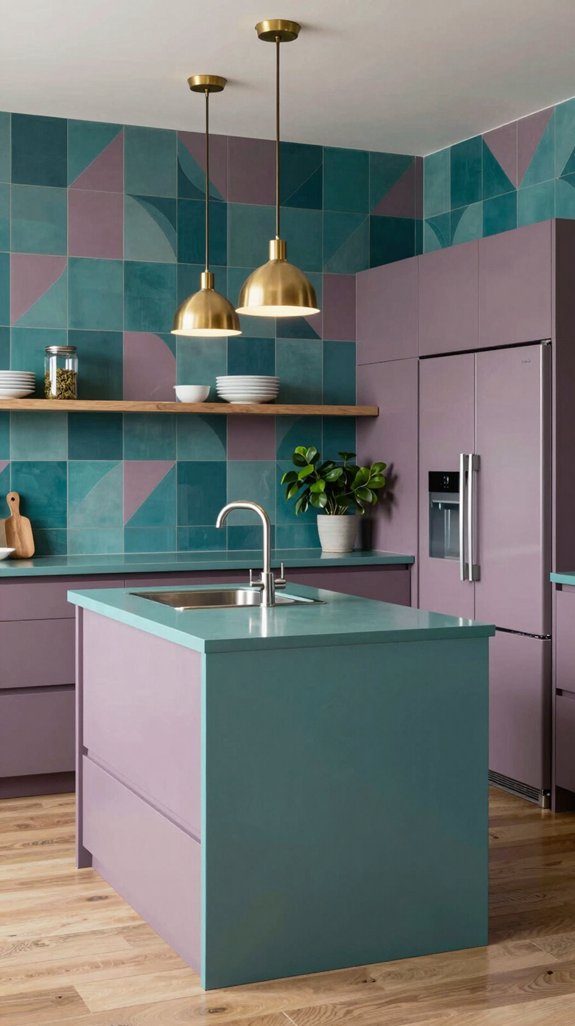 Purple Color Combinations That Work Beautifully in Interiors 6 teal mauve kitchen harmony