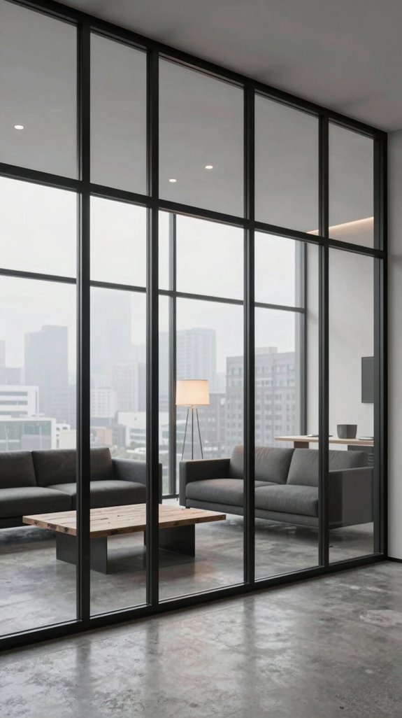 tempered glass brushed steel