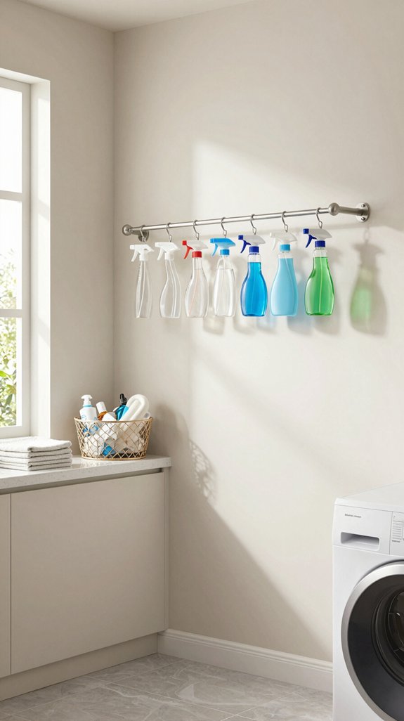 tension rod spray organization