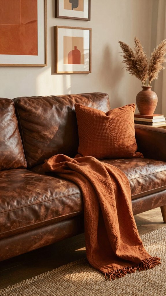 terracotta burnt orange accents
