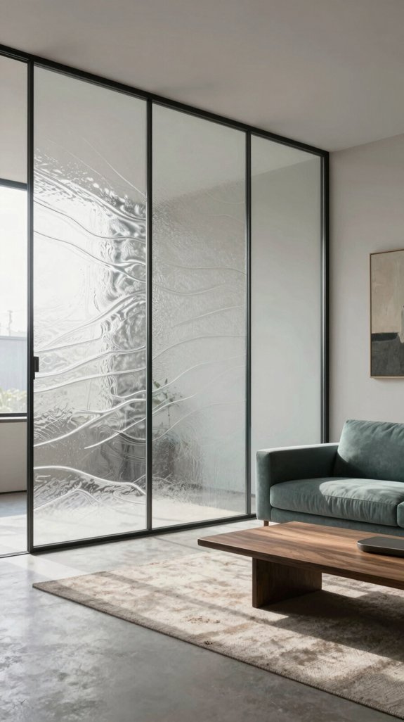 textured glass enhances aesthetics