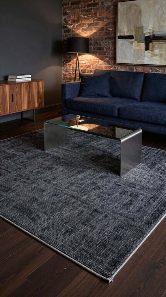 18 Masculine Interior Design Ideas for Living Rooms 9 textured low profile area rug