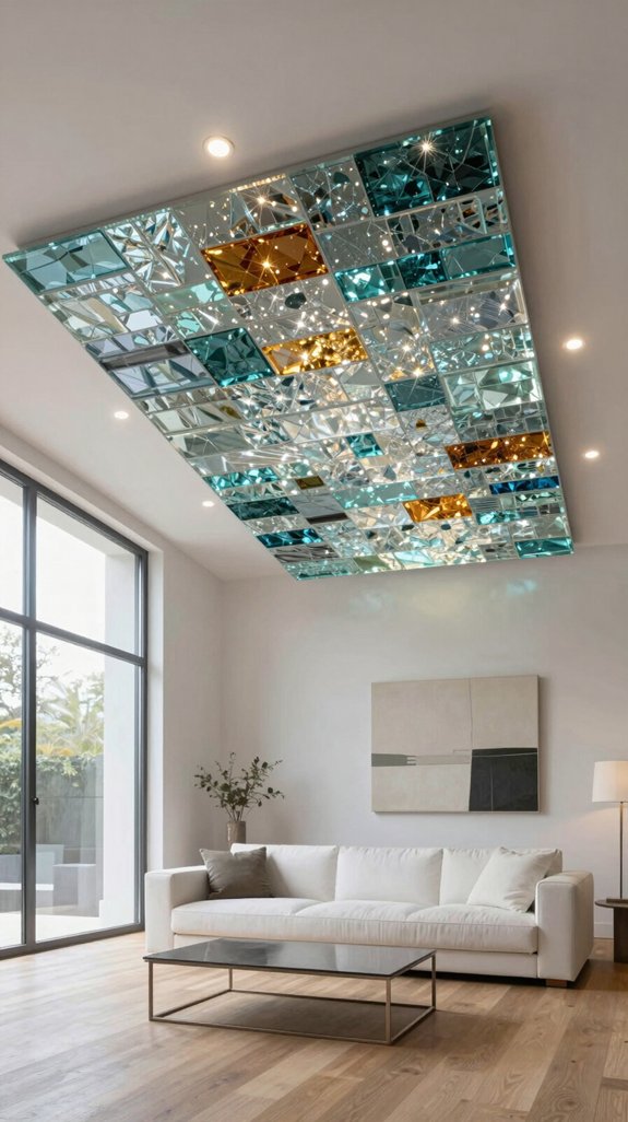 textured luminous glass mosaics