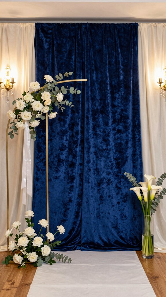 textured royal blue ceremony walls