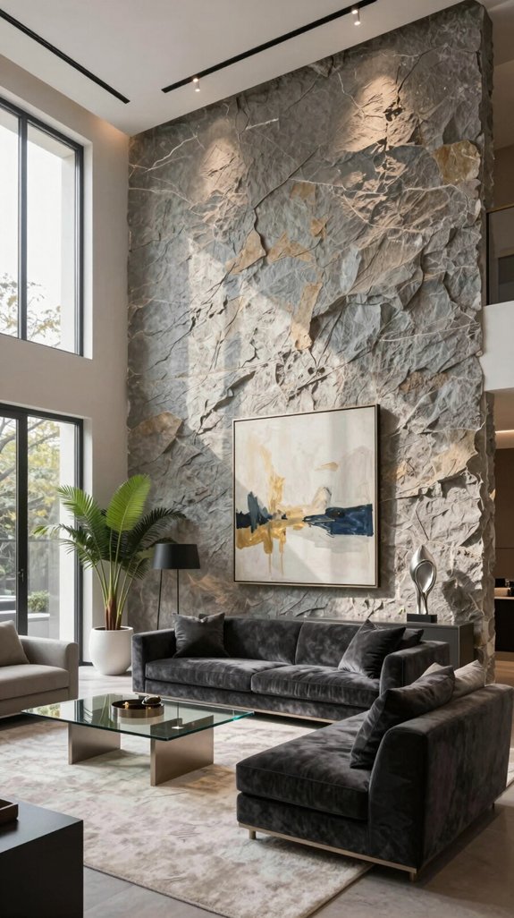 textured stone wall elegance