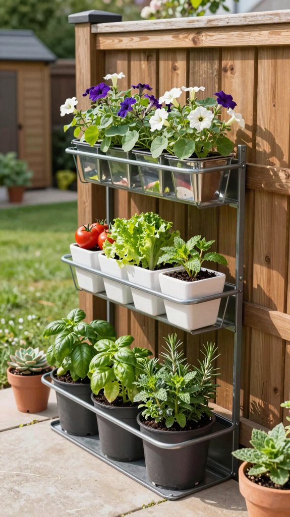 tiered wall mounted planters