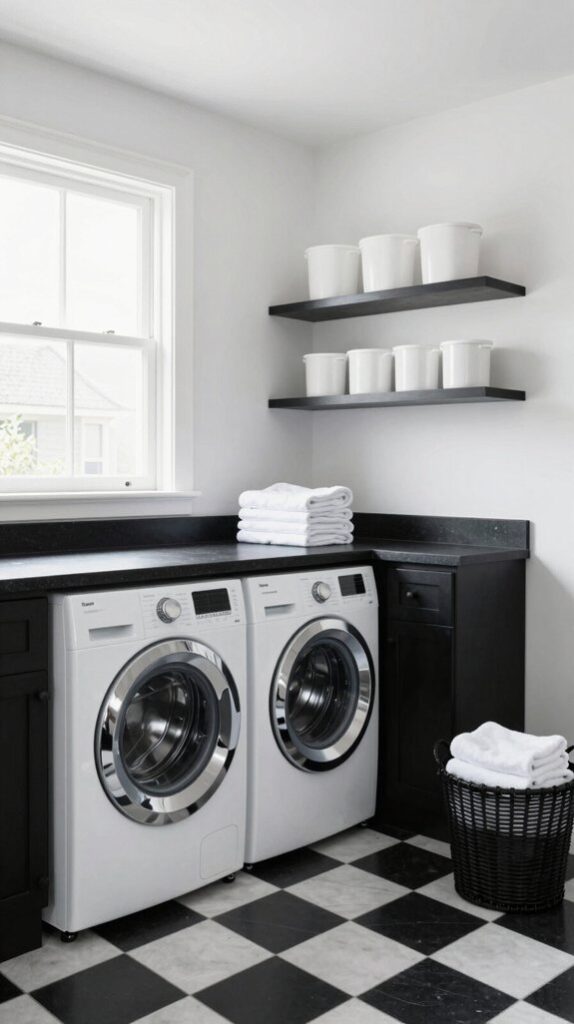 timeless black and white laundry