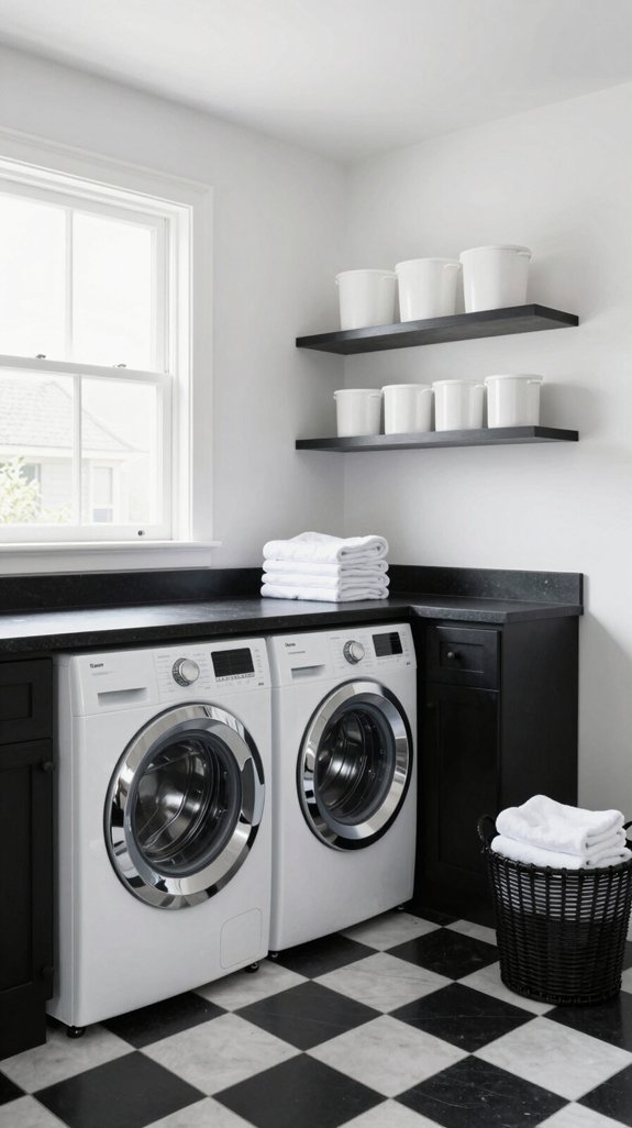 timeless black and white laundry