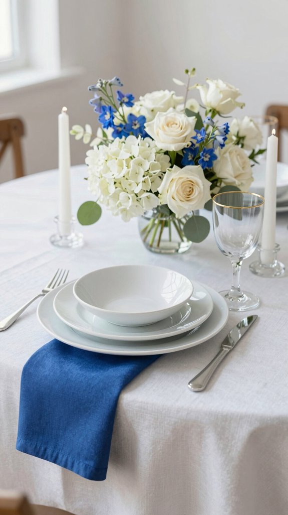 timeless white royal blue elegance