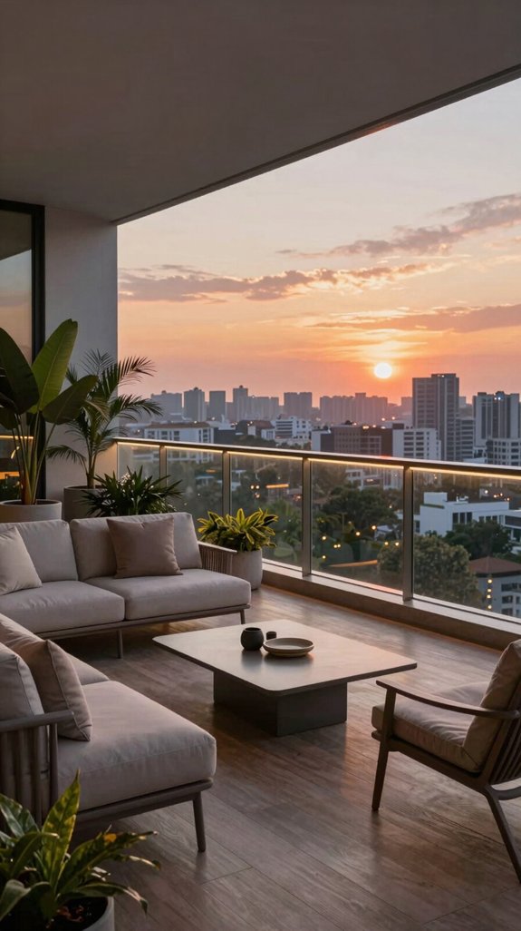 transparent glass railings enhance views