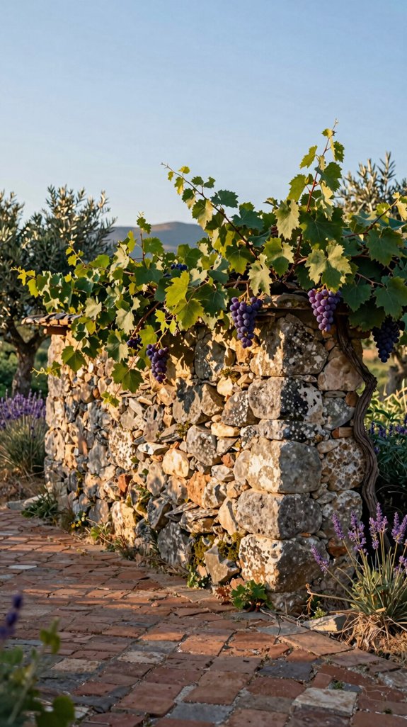 21 European Backyard Ideas for a Charming Outdoor Space 8 tuscan stone vine wall