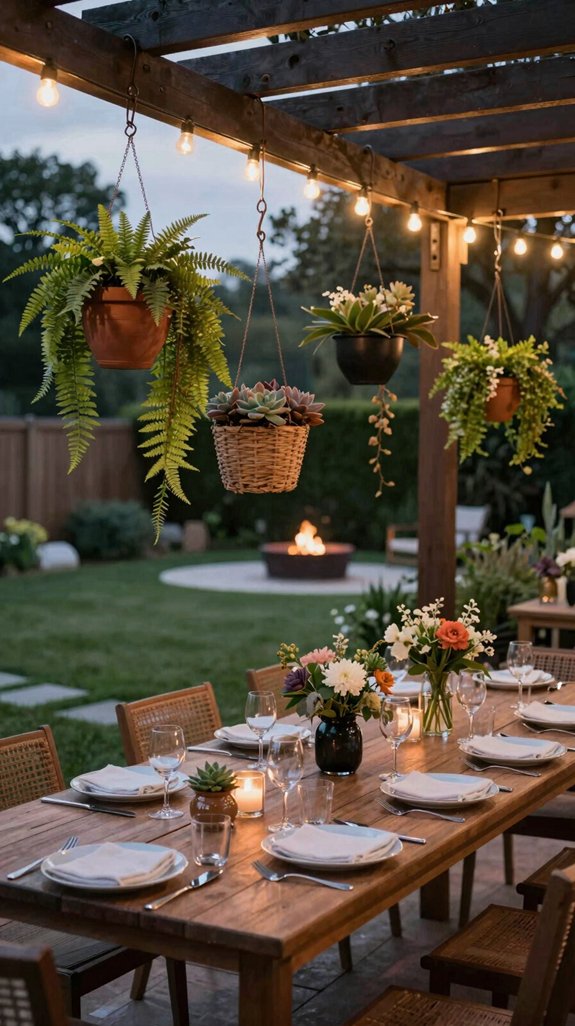 21 Backyard Dinner Party Ideas for Stylish Outdoor Entertaining 21 vertical hanging planter elegance