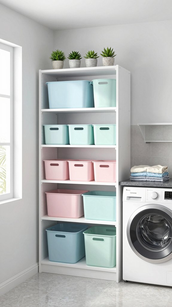 19 Laundry Room Shelf Ideas for Extra Storage 13 vertical laundry room shelving