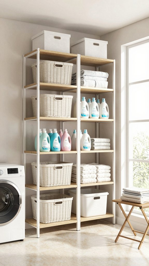 vertical shelving for organization