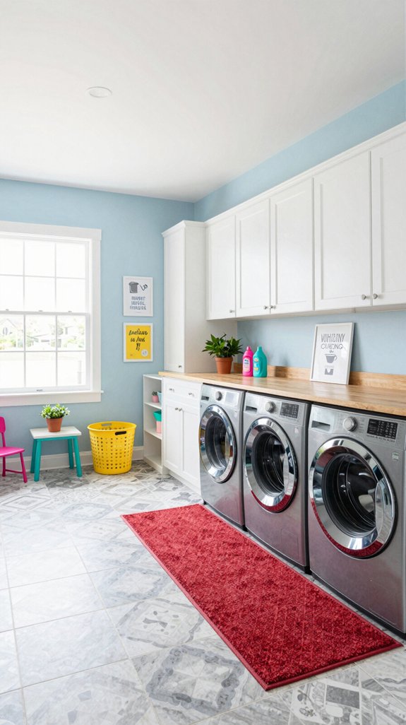 vibrant laundry room accents