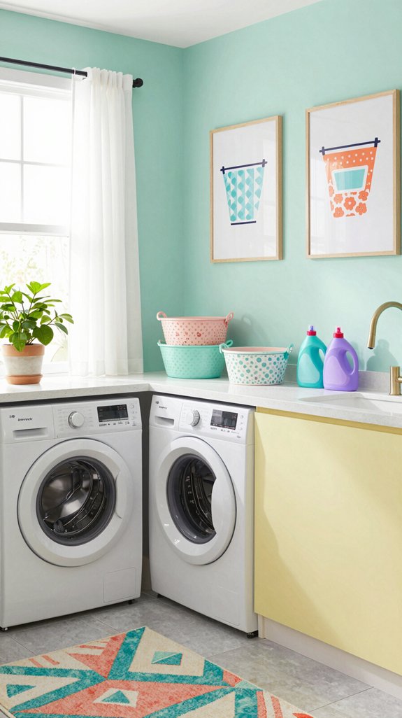 vibrant laundry room accessories
